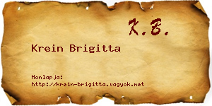 Krein Brigitta névjegykártya